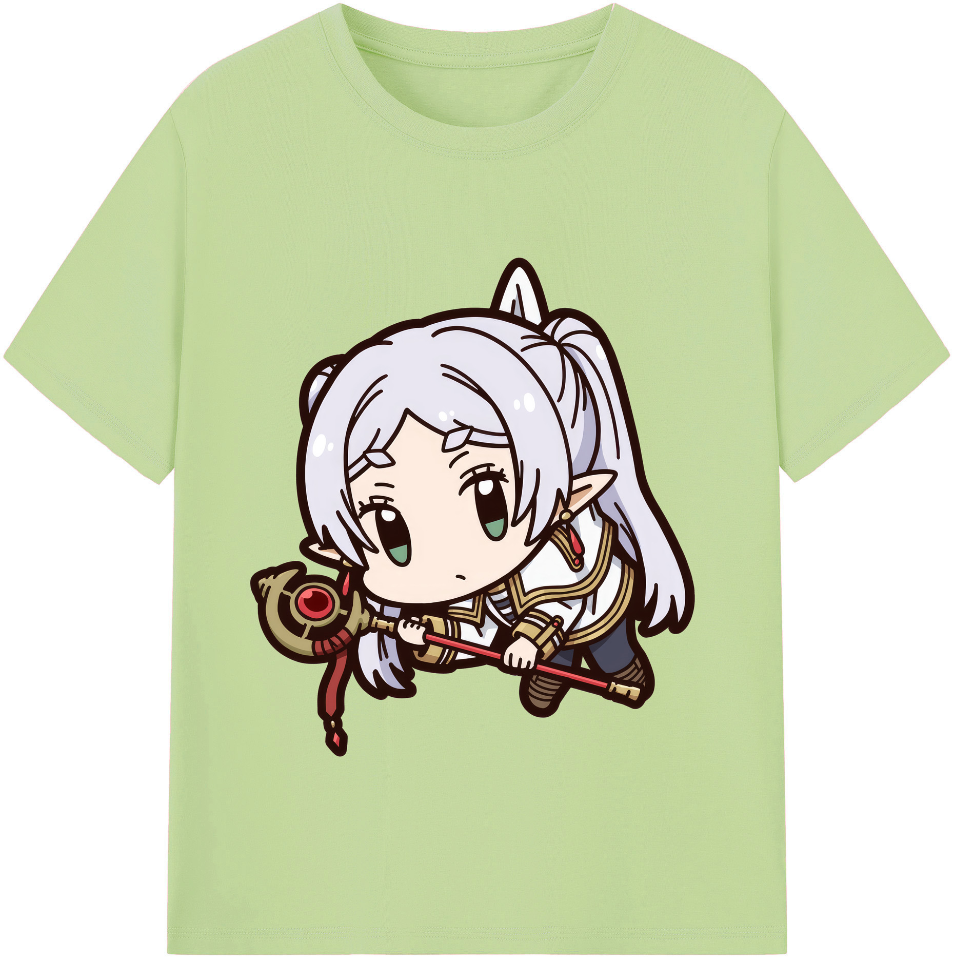 （画像用） 葬送のフリーレン Frieren 綿100％半袖Tシャツ（フロントプリント）